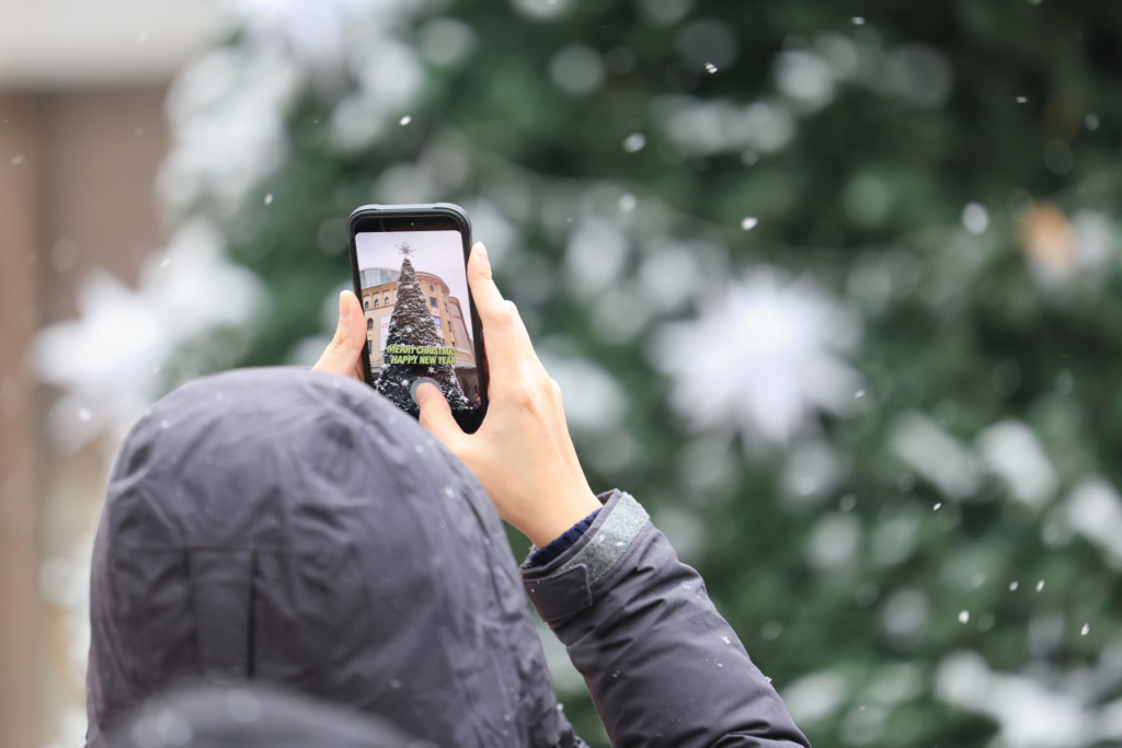 snow at christmas