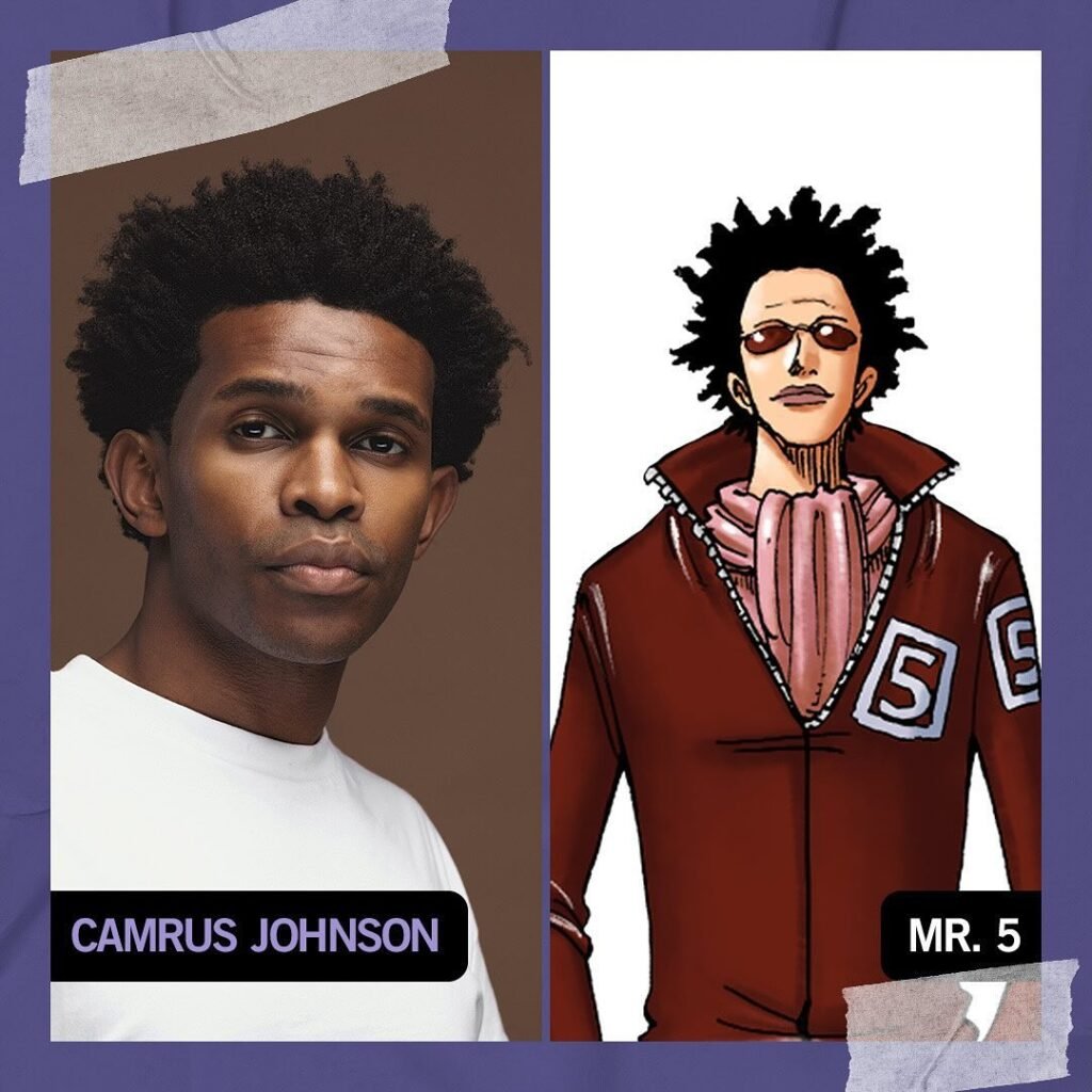 Camruns Jonshon como Mr. 5 no live action de One Piece