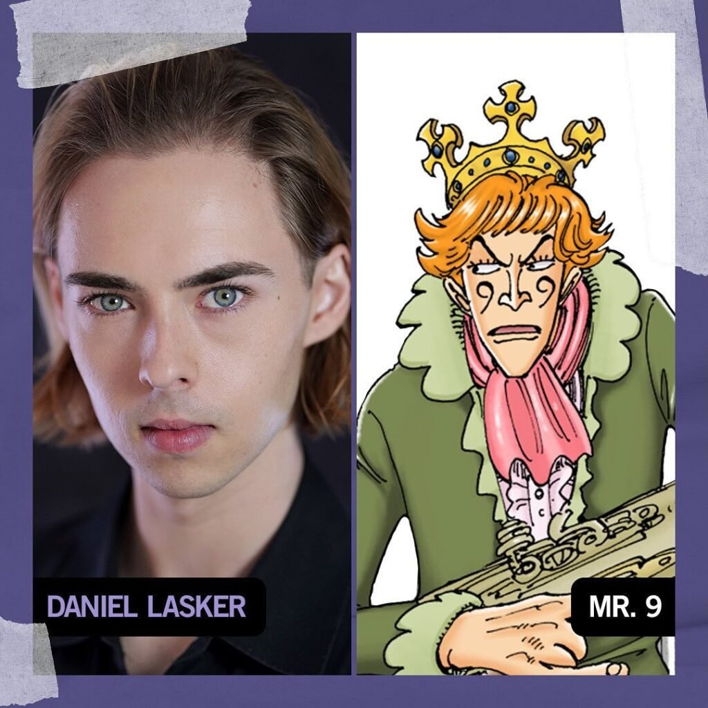 Daniel Lasker como Mr. 9 no live action de One Piece