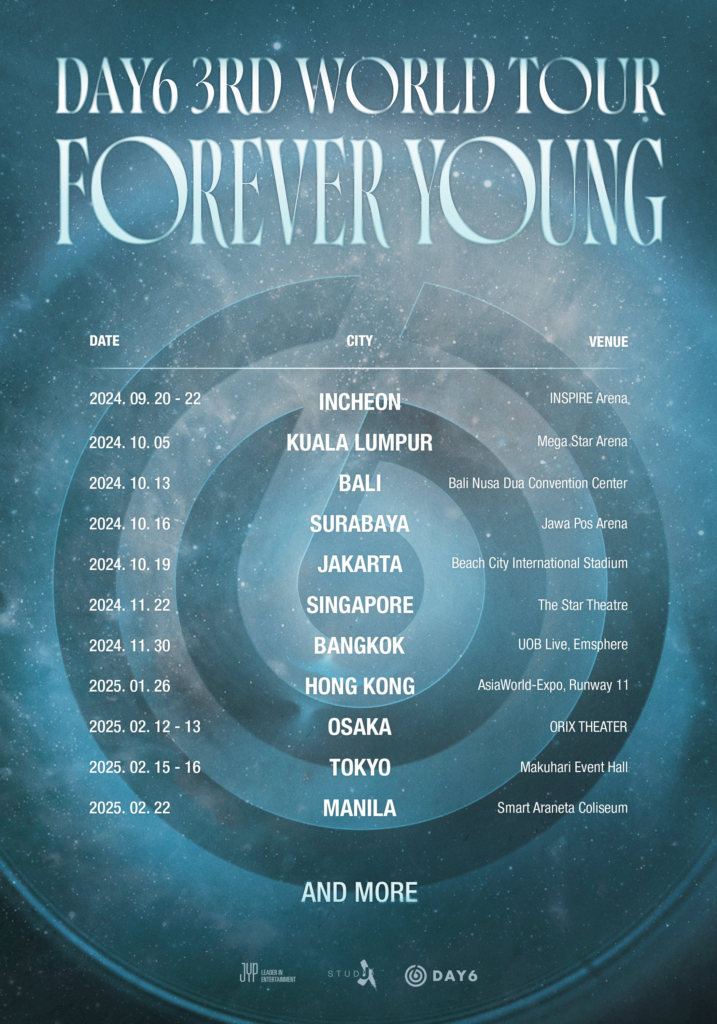 DAY6 turnê mundial FOREVER YOUNG