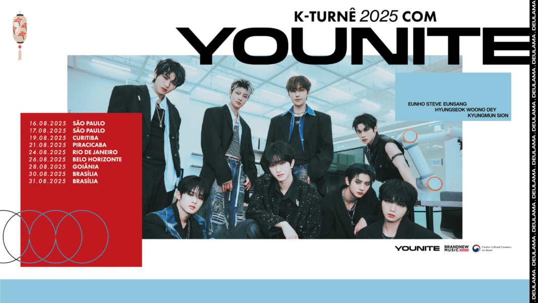Organizada pelo Centro Cultural Coreano, a “K-Turnê 2025 com YOUNITE” promete movimentar o cenário do K-pop no Brasil